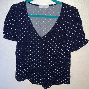Elodie Navy Blue Polka Dot Blouse
